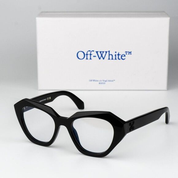 Off-White STYLE 43Men Eyeglasses Black Cat Eye OERJ043 1000 NEW AUTHENTIC